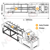 NOVIX Imprimante numérique automatique à passage unique pour l'emballage de boîtes à oeufs Imprimante à un passage pour carton carton à impression recto verso