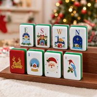 Ensemble de Mahjong Américain Festif de Noël, 160 Tuiles, Motif Casse-Noisette, Mahjong en Acrylique Gravé Personnalisé pour Club Social
