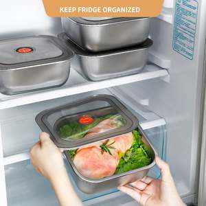 Contenedor de Alimentos de Acero Inoxidable con Tapa, Apto para Comidas Empacadas en Cafeterías, Almacenamiento de Alimentos - Product Image 3