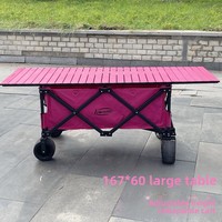 Длинный складной шестиместный стол-трансформер 110x60 с регулировкой высоты и большим навесом для мобильных мероприятий