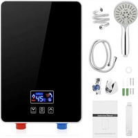 Chauffe-eau électrique sans réservoir 5500W, ensemble de douche instantanée portable avec écran tactile LED, réglable pour extérieur, camping-car, hôtel