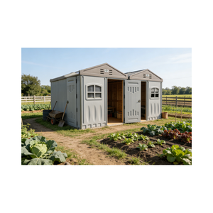 ביתן גינה נייד מודולרי מוכן מראש, עמיד למים, מופעל באנרגיה סולארית, ידידותי לסביבה, עשוי HDPE, קטן ונייד. - Product Image 1