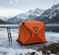 Tente de pêche sur glace portable, robuste et isolée, abri thermique pour la pêche sur glace, camping en lac d'hiver, grand espace extérieur, tourisme, chasse extra large
