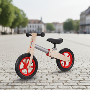 Vélo d'équilibre pour bébé OEM de qualité supérieure avec pneus en caoutchouc, vélo à pousser en <span class=keywords><strong>bois</strong></span> sans pédales pour enfants, jouets à roulettes pour bébés - Product Image 1