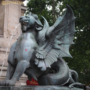 Hufu Feng lion Eau Pulvérisation Bête Fonte Bronze Sculpture Personnalisé Cuivre Résine carré Fontaine FRP Vis Ornements - Product Image 1