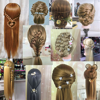 Leeons 27 # Blonde Marron Synthétique Machine-Made Mannequin Poupée Tête Cheveux Tressage Coupe Dressing Pratique Formation Tête pour