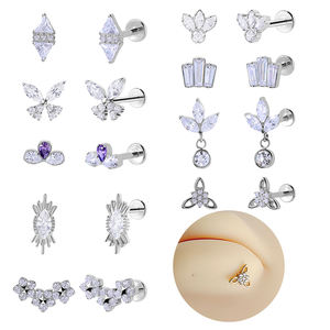 Piercing al Labbro Piercing de labios Lujo Zircon G23 Titanio Labio Stud Joyería - Product Image 3