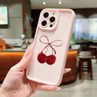 Coque de téléphone INS Cherry pour iPhone 16 15 17 18 Pro Max 14 13, couleur bonbon, coque arrière