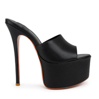 Mules à plateforme en similicuir doré 2026, 16 cm, matériaux haut de gamme, à enfiler, pour femme, idéales pour les soirées