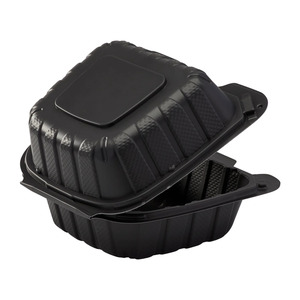 6*6カスタムスタック可能なプラスチッククラムシェル分割食品テイクアウト容器使い捨て生分解性食品容器ボックスハンバーガーボックス - Product Image 4