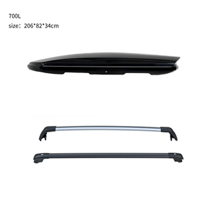 Boîte <span class=keywords><strong>de</strong></span> <span class=keywords><strong>toit</strong></span> aérodynamique universelle 700L ABS+PC étanche à double ouverture latérale pour SUV, berline, monospace, noir, barre transversale spéciale silencieuse - Product Image 1