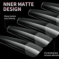 TSZS Faux Ongles Transparents Semi-Mat Couverture Complète 240 Pièces Formes Multiples Cercueil Ongles en Gel Souple pour Extension Vente en Gros