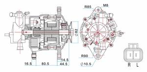 <span class=keywords><strong>Alternateur</strong></span> 14 V/75A pour SHB 1319021 37300-42100 OK79A-18-300 12v Kia <span class=keywords><strong>Alternateur</strong></span> de voiture <span class=keywords><strong>Petit</strong></span> <span class=keywords><strong>alternateur</strong></span> 14 Volt Rele Aux 12v 0102 - Product Image 2