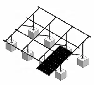 Kit de soporte solar de energía de tierra galvanizada soporte de canal C de montaje en tierra del panel solar