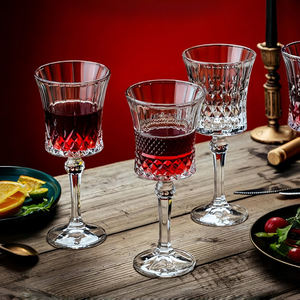 Verre à vin vintage de luxe en cristal avec bordure dorée 10oz/270ml, fait main, écologique, design classique, sculpté, grande capacité, <span class=keywords><strong>Louis</strong></span> - Product Image 3