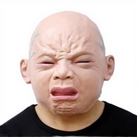 Masque intégral en latex souple pour bébé qui pleure, idéal pour les blagues, costumes d'Halloween, carnaval, fête costumée, nouveauté tendance