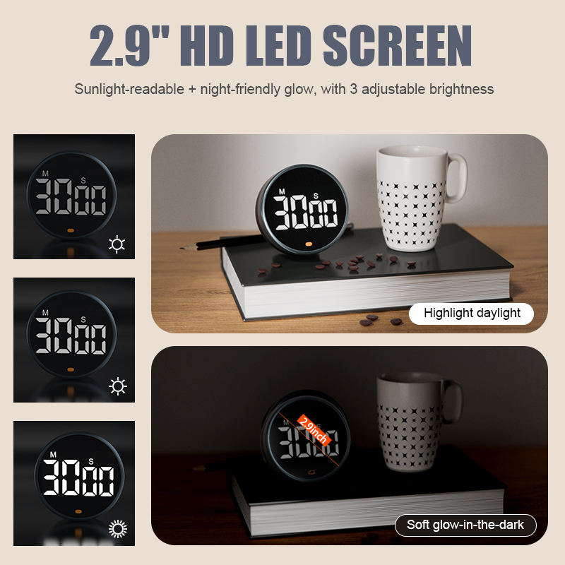 High Quality Digital Kitchen Timer Manyetik Countdown Timer with Large LED Display for Home Fitness Class