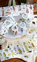 Autocollants décoratifs adhésifs en PET style coréen pour journal artistique DIY, 4 modèles, cadeau et artisanat