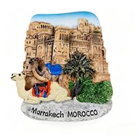 Aimant de réfrigérateur personnalisé en résine, peint à la main, Marrakech, Maroc, Porte de Médine antique, Souvenir de ville historique d'Afrique du Nord pour les grossistes
