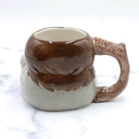 Mug à café en céramique fait main 3D avec motif paresseux et porte-biscuits