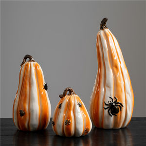 Nouvel arrivage d'élément décoratif pour la maison Festaval Ornement de citrouille en céramique d'artisanat créatif Pièce de décoration d'Halloween - Product Image 3