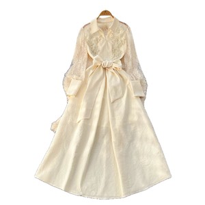Nouvelle <span class=keywords><strong>Robe</strong></span> Longue <span class=keywords><strong>Chic</strong></span> et Élégante pour Femme, <span class=keywords><strong>Modèle</strong></span> 2026, Col Polo, Style Vintage, Luxe Léger, Haute Qualité, avec Broderie en Maille et Texture - Product Image 4
