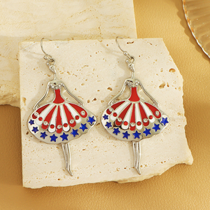 Pendientes de Moda, Pendientes Colgantes con Forma de Bailarina de Ballet, Pendientes Creativos de Color Rojo y Azul de Alta Calidad - Product Image 6