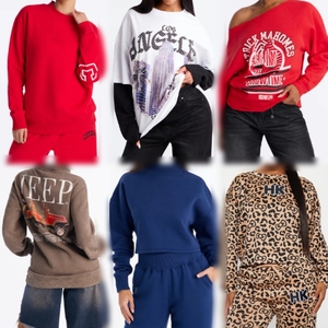 Women's Adult Autumn Casual Knitted Polyester/Cotton Sweatshirt Pullover Loose Fit Free Soft Warm Solid Color <b>Tops</b> Bulk Mix - Product Image 3