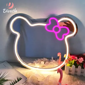 New Arrival trang trí gương với LED ánh sáng diy phong cách thiết kế LED Neon Ánh sáng dấu hiệu Neon gương cho phòng ngủ