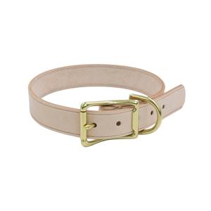 Collar de Cuero Curtido Vegetal de Grano Completo para Perro, Bordes Pulidos a Mano con Herrajes de Latón Macizo, Collar de Lujo Ajustable para Mascotas - Product Image 3