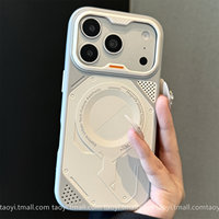 Coque créative en acrylique magnétique ajourée, effet peau, dissipant la chaleur, style méca mat pour iPhone 18/17/16/15 Pro Max
