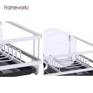 Escurridor de Platos Multiusos para <span class=keywords><strong>Cocina</strong></span>, de Aluminio Resistente a la Oxidación, Nuevo, Plateado, Organizador y Estante de Almacenamiento - Product Image 3