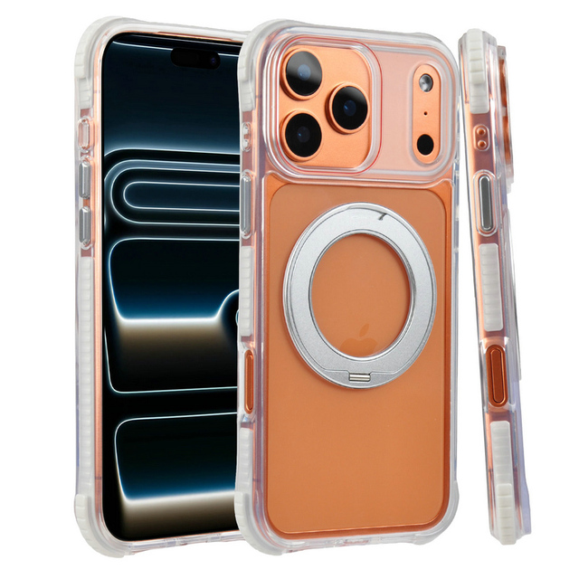 New Design 360 Degree Rotatable Magnetic Kickstand Mobile Phone Case for iPhone 17 18Pro Max Durable Anti-Shock Case with Holder