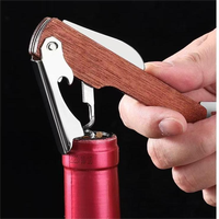 Nouvel ouvre-bouteille en bois de style moderne, ouvre-bouteille multifonctionnel portable en acier inoxydable pour vin et bière