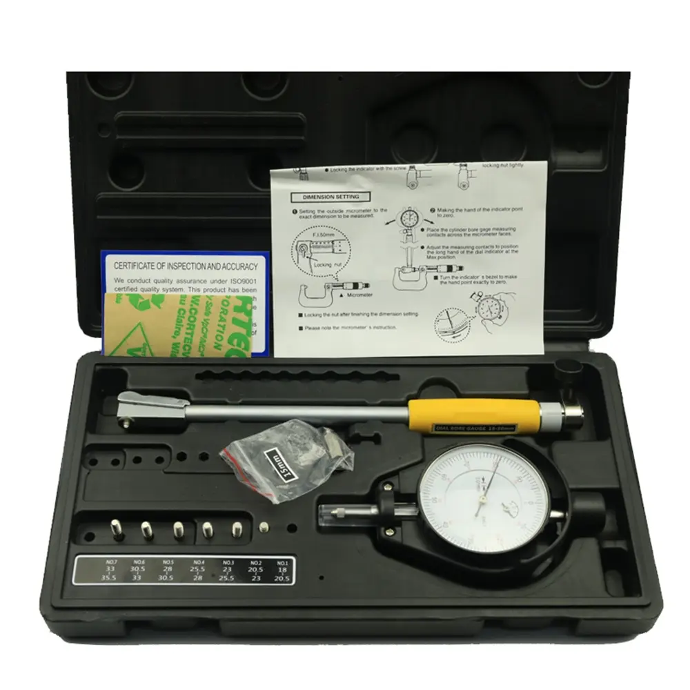 18-50mm 50-100mm Indicateur d'alésage à cadran Indicateurs de diamètre Kit de test de mesure de cylindre de moteur de précision Jauge d'alésage