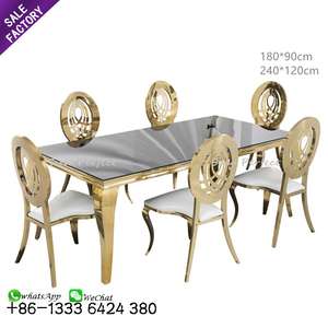 Wholesale Events Furniture Banquet Wedding Event Table Rectangle Glass <b>Mirror</b> Stainless Steel Wedding Table - Product Image 4