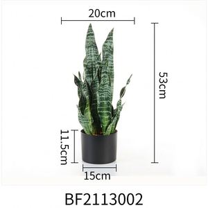 Vente en gros d'usine, plante artificielle Sansevieria <span class=keywords><strong>Trifasciata</strong></span> de marque BF, matière PE, couleur verte, bonsaï d'intérieur/extérieur, jardin - Product Image 4