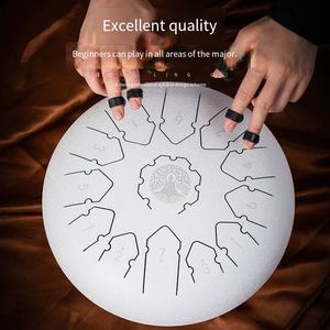 Tambor de lengüetas de acero de 12 pulgadas y 13 notas para principiantes, sonido curativo de Buda, instrumento de percusión de mano sin preocupaciones - Product Image 4