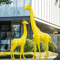 X001 Sculpture de jardin urbaine en forme d'animal personnalisée, motif girafe abstrait, pour décoration artistique publique d'entrée de bâtiment commercial