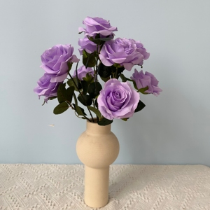 Flores Artificiales al por Mayor, 9 Cabezas de Rosas de Seda, Arreglos Florales de Alta Calidad, Decoración para Bodas, Centros de Mesa Florales - Product Image 4