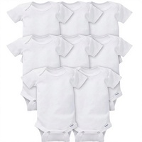 Lot de 8 bodies à manches courtes pour bébés garçons et filles, motif uni et col rond