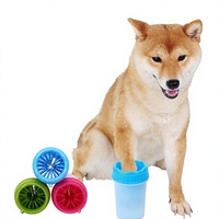 Brosse de bain automatique pour animaux de compagnie, pour nettoyer les pattes des chiens et des chats en déplacement, outil de nettoyage des pattes, brosse en silicone 3D, toucher doux, ventouse détachable