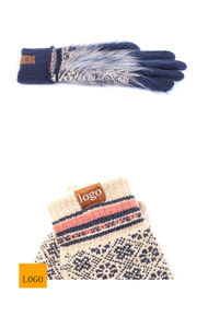 Chapeaux Design personnalisé <span class=keywords><strong>avec</strong></span> Logo personnalisé, écharpe tricotée Jacquard 3 pièces, <span class=keywords><strong>bonnet</strong></span> d'hiver, chapeaux écharpe <span class=keywords><strong>gants</strong></span> ensemble - Product Image 6