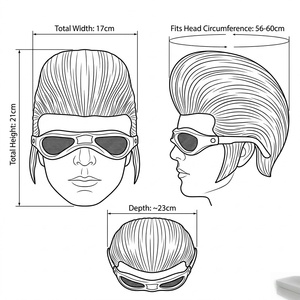 Masque en latex Elvis rétro Rockabilly Punk avec lunettes dorées, masque intégral pour cosplay, accessoires de costume pour Halloween, carnaval, fête à thème - Product Image 6