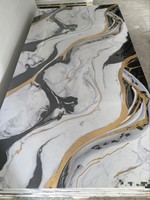 Installation facile Feuilles de marbre PVC Panneau mural en marbre UV de 2.5mm d'épaisseur
