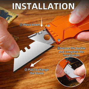 Faca Utilitária <span class=keywords><strong>OTF</strong></span> de Alumínio Fresado CNC de Alta Qualidade com Lâmina SK-5 e Cabo de Liga de Alumínio para Camping e DIY - Product Image 5