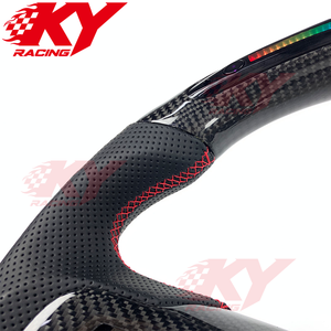 For Ford Mustang GT350 GT500 GT Shelby 2015-2023 LED Carbon Fiber Sport Style Car Steering Wheel - Product Image 2