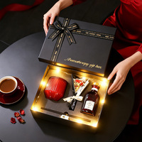 Coffret cadeau de bougies aromatiques à la rose en cire de soja artisanale de luxe, parfum d'ambiance noir, cadeau pour anniversaire, Saint-Valentin