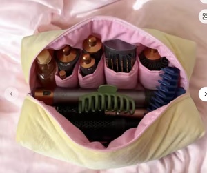 Custom Logo Design <strong>Velvet</strong> Zip Cosmetic <strong>Make</strong> <strong>up</strong> Pouch Toiletry Skincare Hair Tools Storage <strong>Bag</strong> for Dyson - Product Image 5