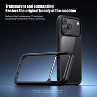 Coque de téléphone transparente avec cadre mat en PC pour iPhone 18 Pro Max, anti-jaunissement, pare-chocs transparent, léger, protection contre les chocs